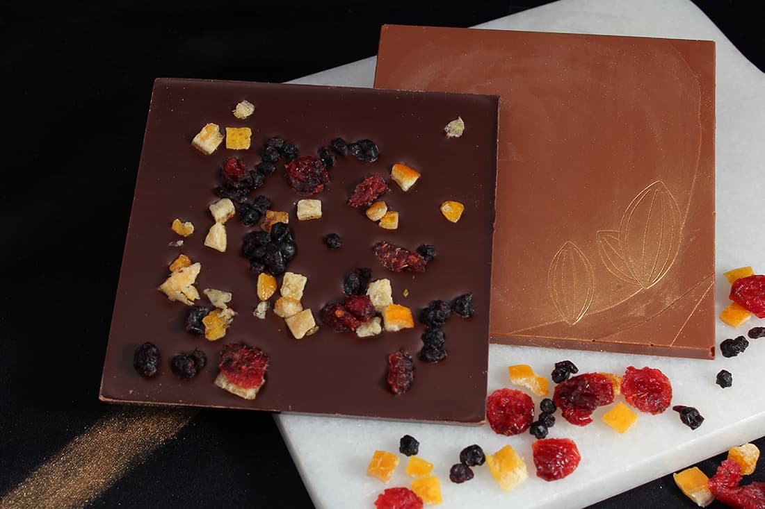 Tablette chocolat fruits mélangés | Gourmandises chocolatées | Pâtisserie Chocolaterie Raffin